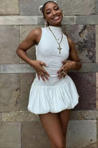 Backless Bubble Mini Dress Avalabel