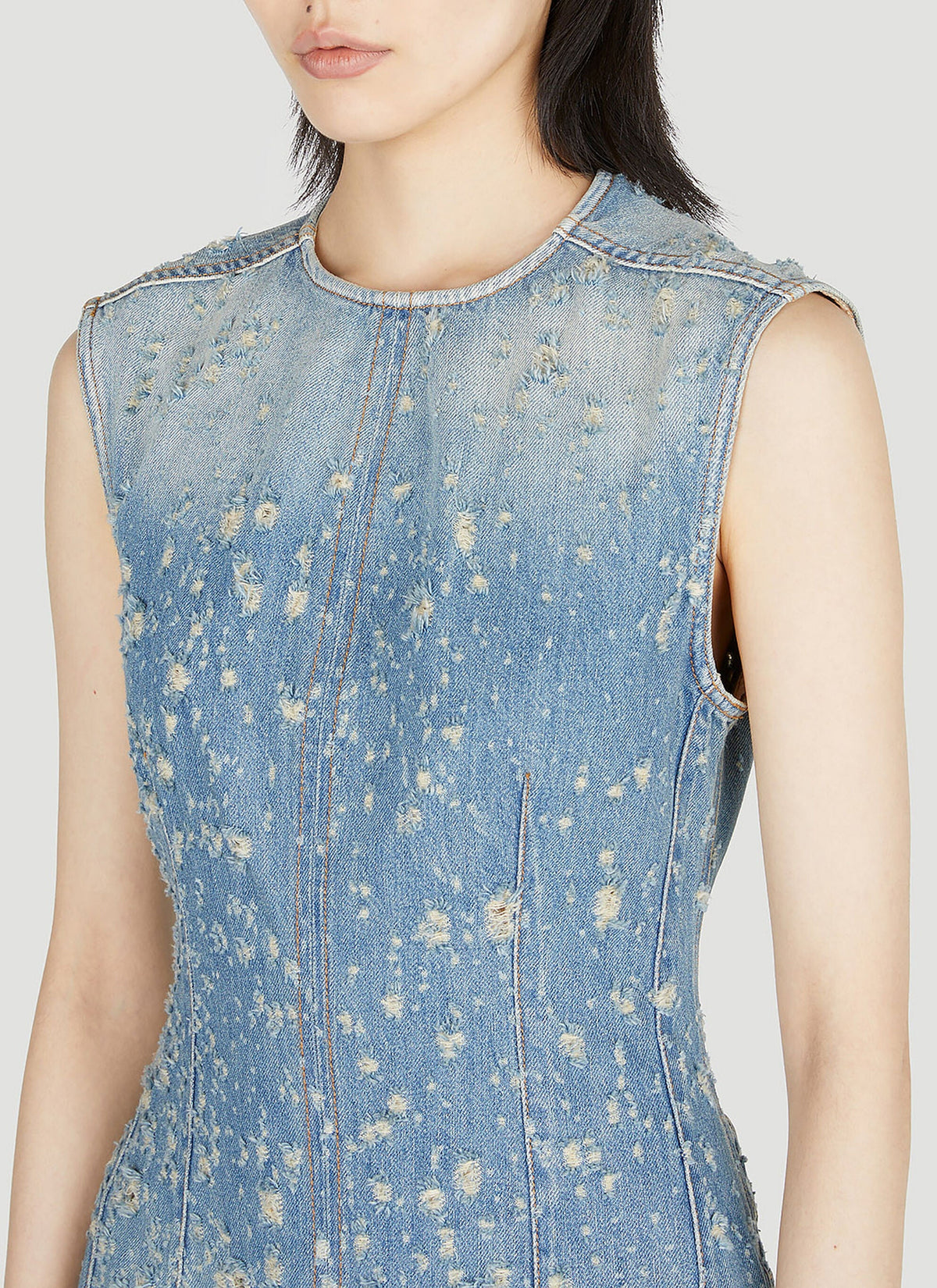 Tunic Mini Dress in Blue Avalabel
