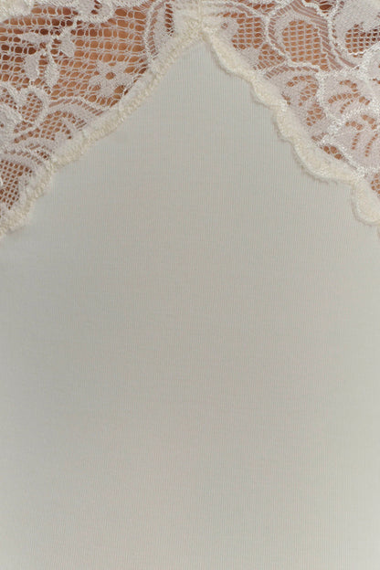 pamela V-neck lace see-through maxi dress in white