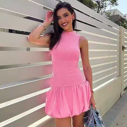 Backless Bubble Mini Dress