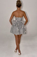 evelyn Mini Dress - Silver Sparkle Avalabel