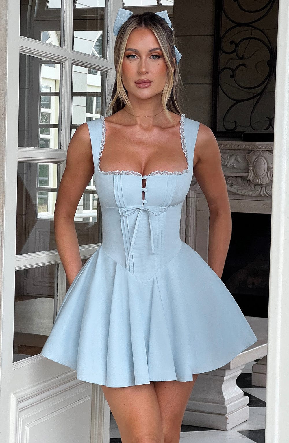 Antonella Mini Dress - Blue Avalabel