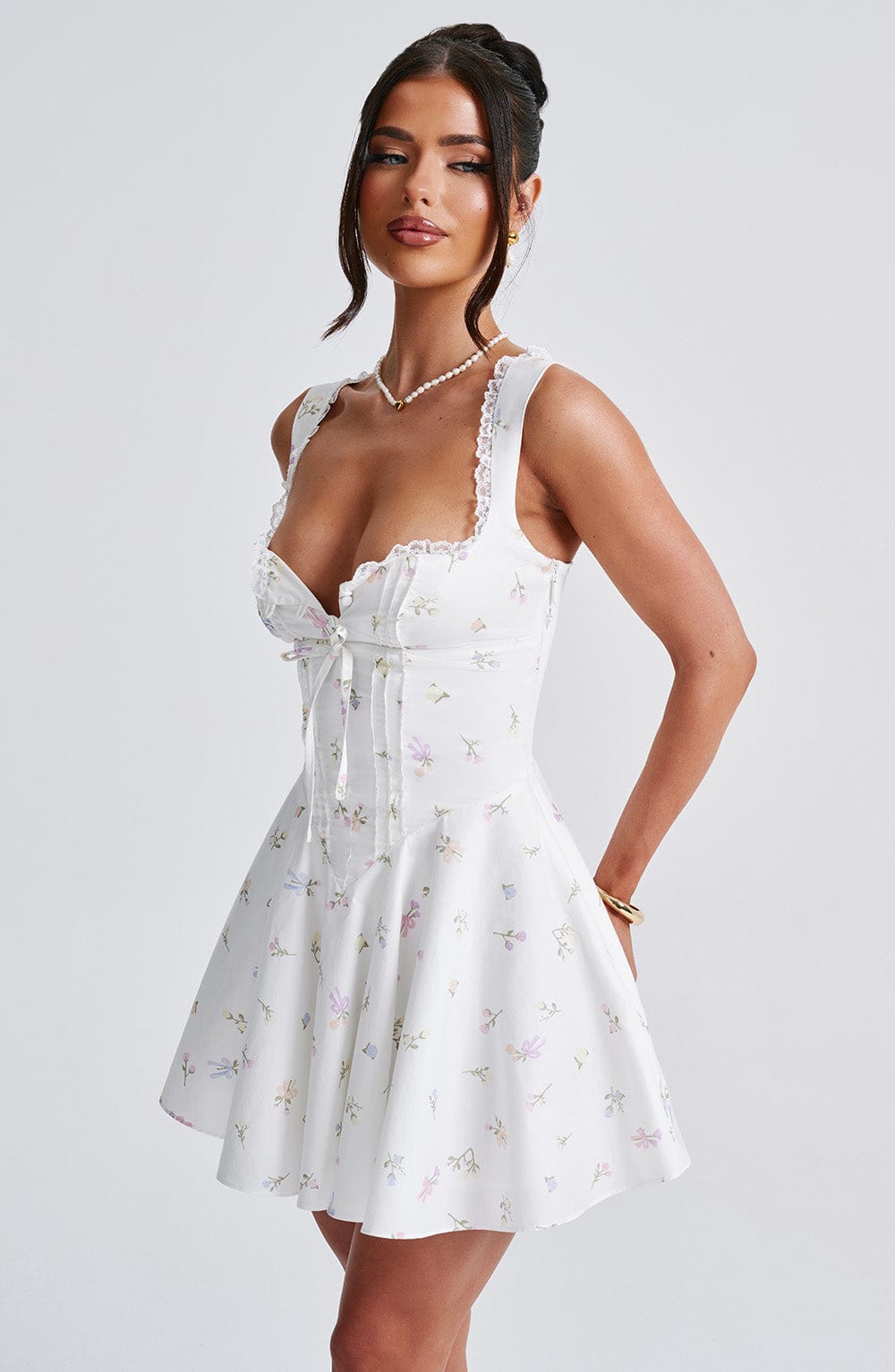 Antonella Mini Dress - Multi Floral Print Avalabel