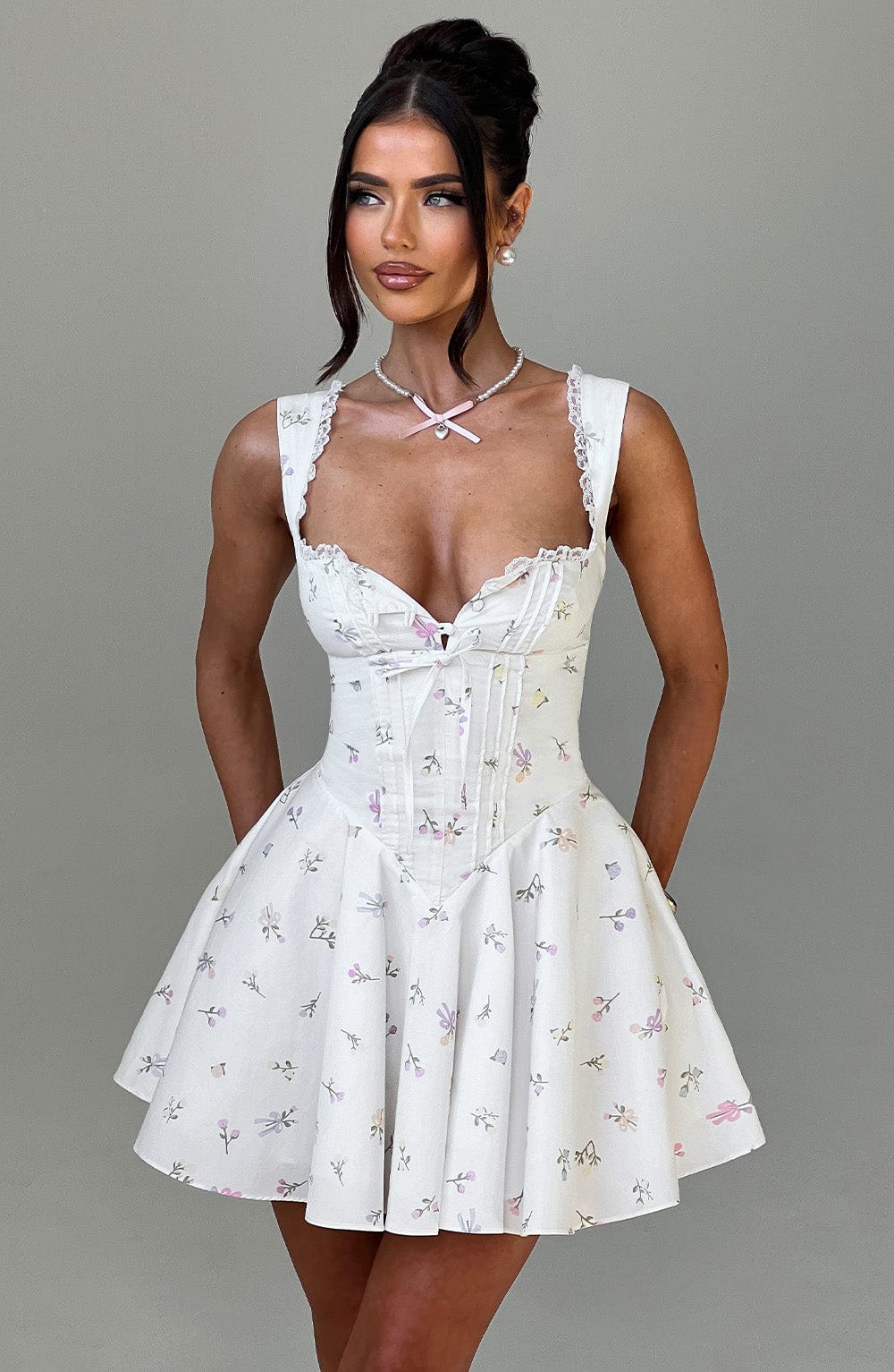 Antonella Mini Dress - Multi Floral Print Avalabel