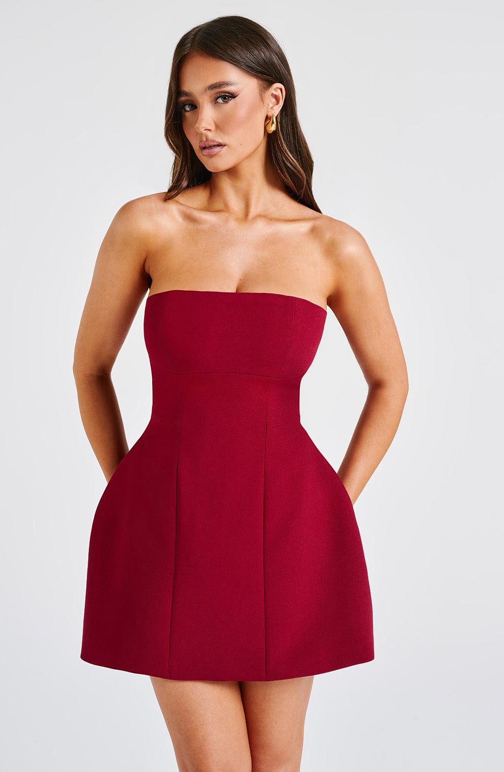 Asha Mini Dress - Wine Avalabel