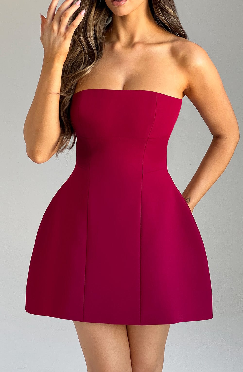 Asha Mini Dress - Wine Avalabel