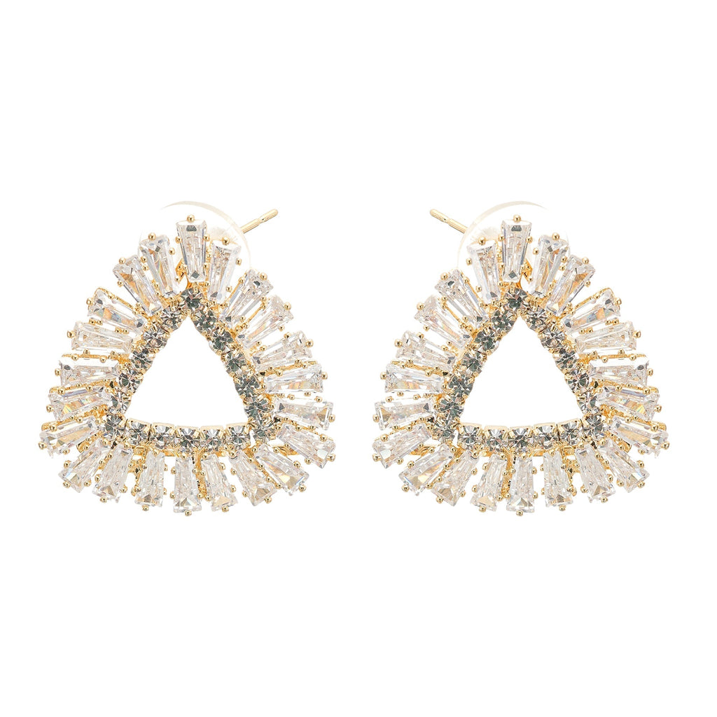 Aurore Triangle Crystal-Embellished Earrings Avalabel