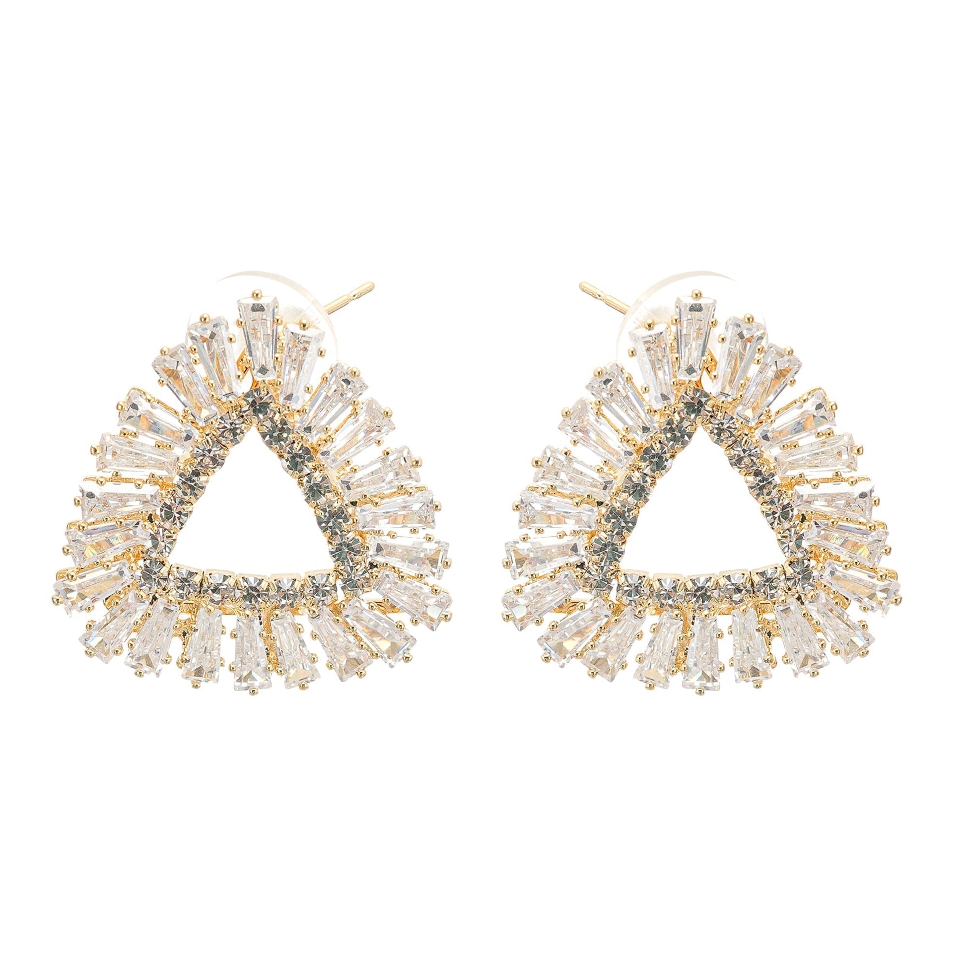 Aurore Triangle Crystal-Embellished Earrings Avalabel