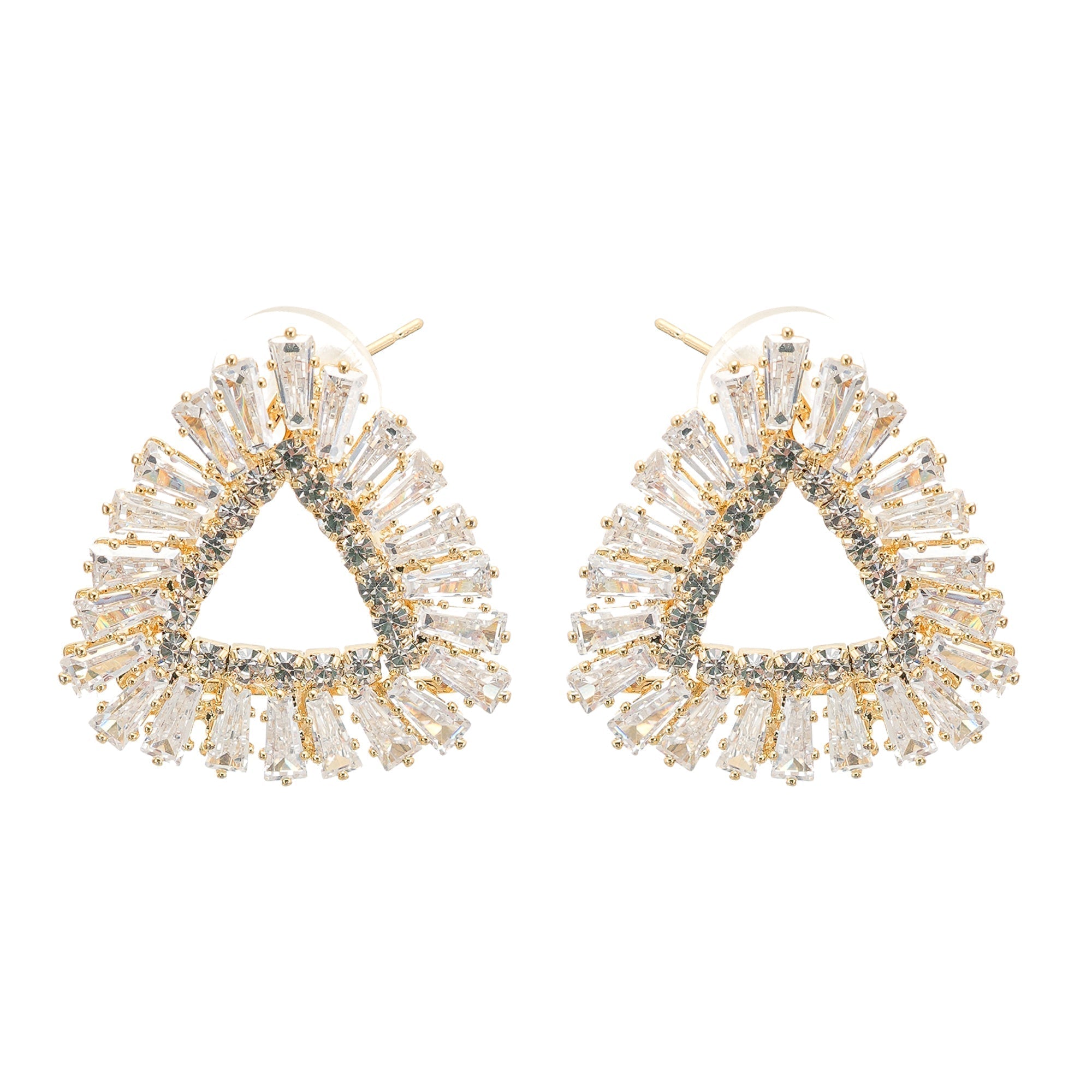 Aurore Triangle Crystal-Embellished Earrings Avalabel