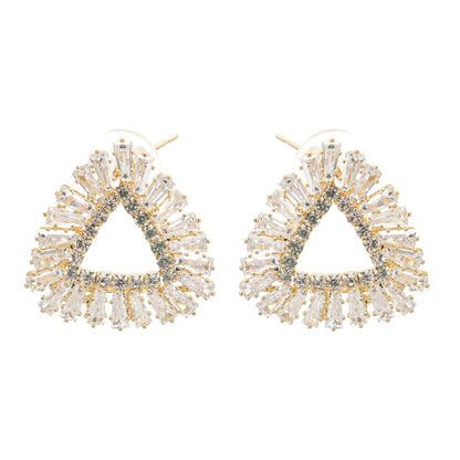 Aurore Triangle Crystal-Embellished Earrings Avalabel