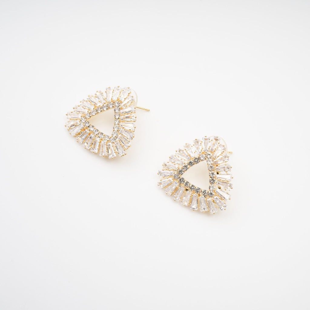 Aurore Triangle Crystal-Embellished Earrings Avalabel