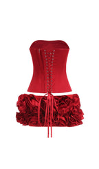 Clegg Red Corset Flower Two-Piece Set - Red Avalabel