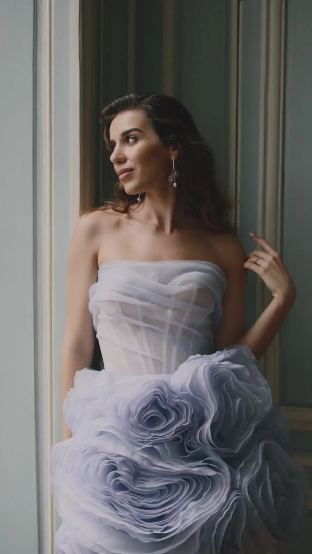 Georgia Appliquéd Organza Lavender Mini Dress Avalabel