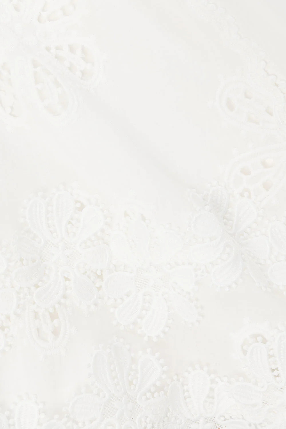 Flower Embroidery Hollow Mini Dress in White Avalabel