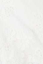 Flower Embroidery Hollow Mini Dress in White Avalabel