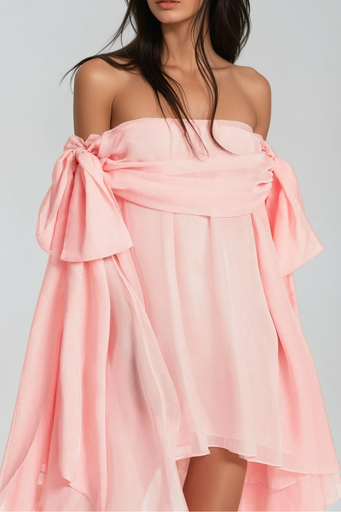 Pink Off Shoulder Mini Dress & Shorts Set Avalabel