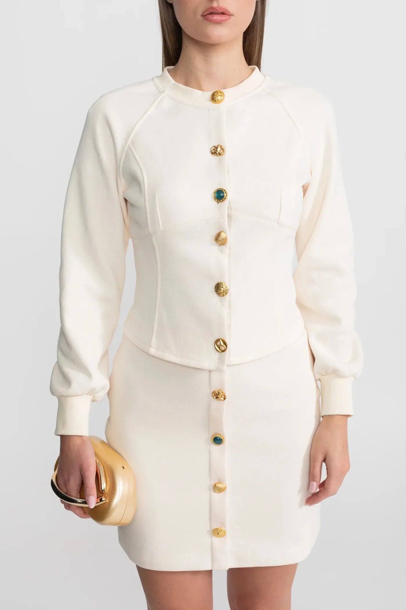 tabitha Embellished Button Co-ord Set – Ivoire Avalabel