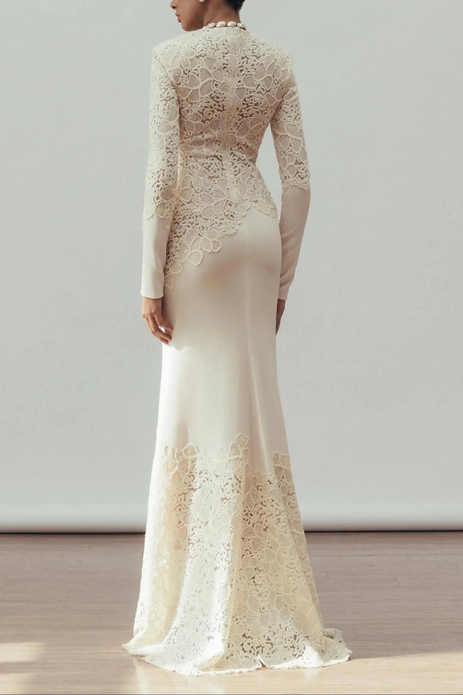 joanna white long sleeve Embroidered Maxi Dress Avalabel