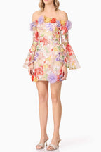 tabitha multicolor Off Shoulder Mini Dress in Floral Avalabel