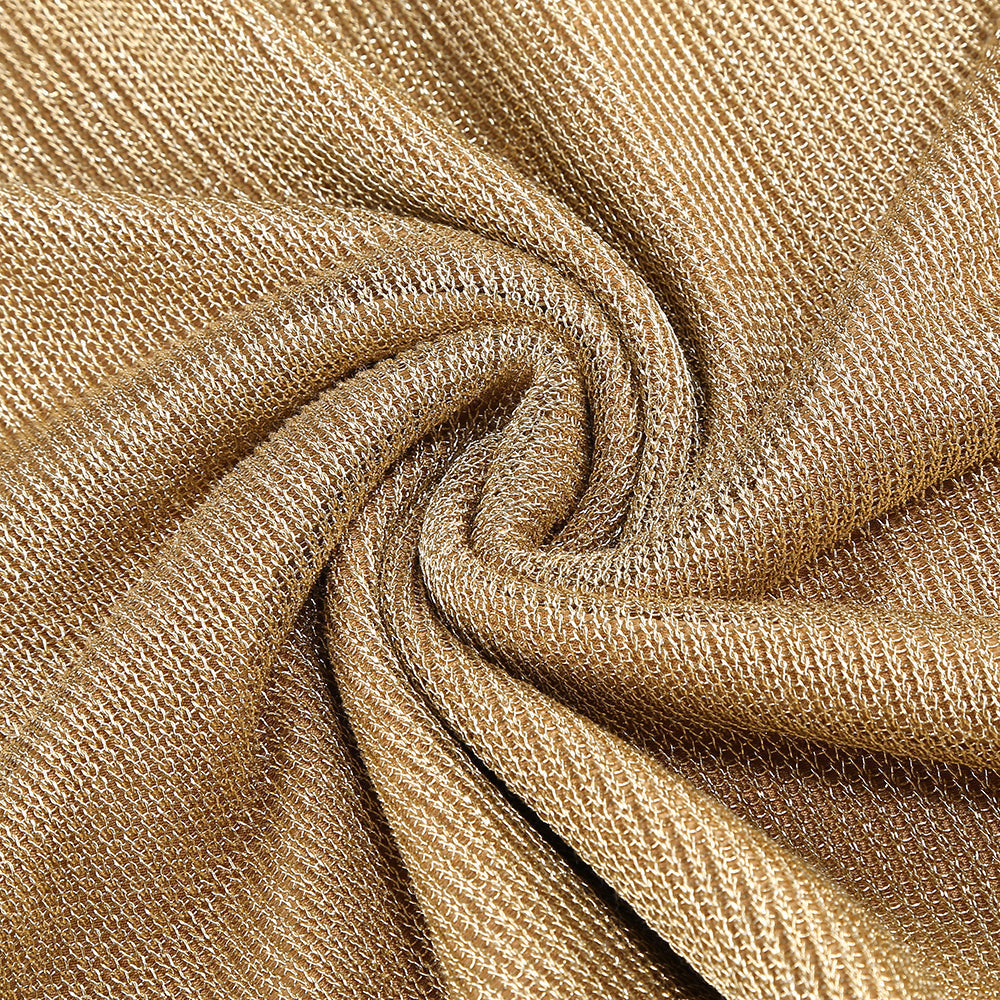 One-Shoulder Draped Bodycon Maxi Dress in Khaki Avalabel