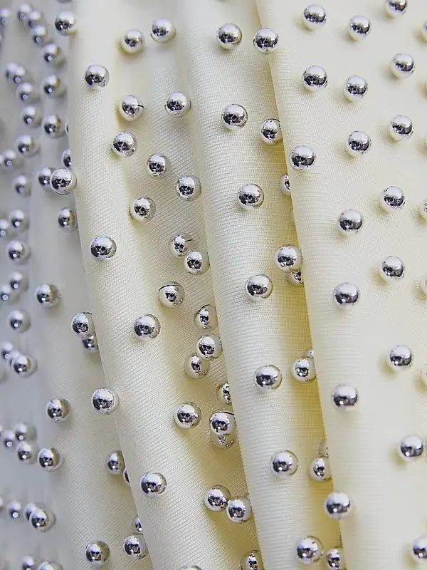 stephanie beading embellished halter backless maxi dress in Butter Avalabel