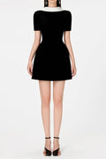 Cowl Neck Backless Mini Dress in Black Avalabel