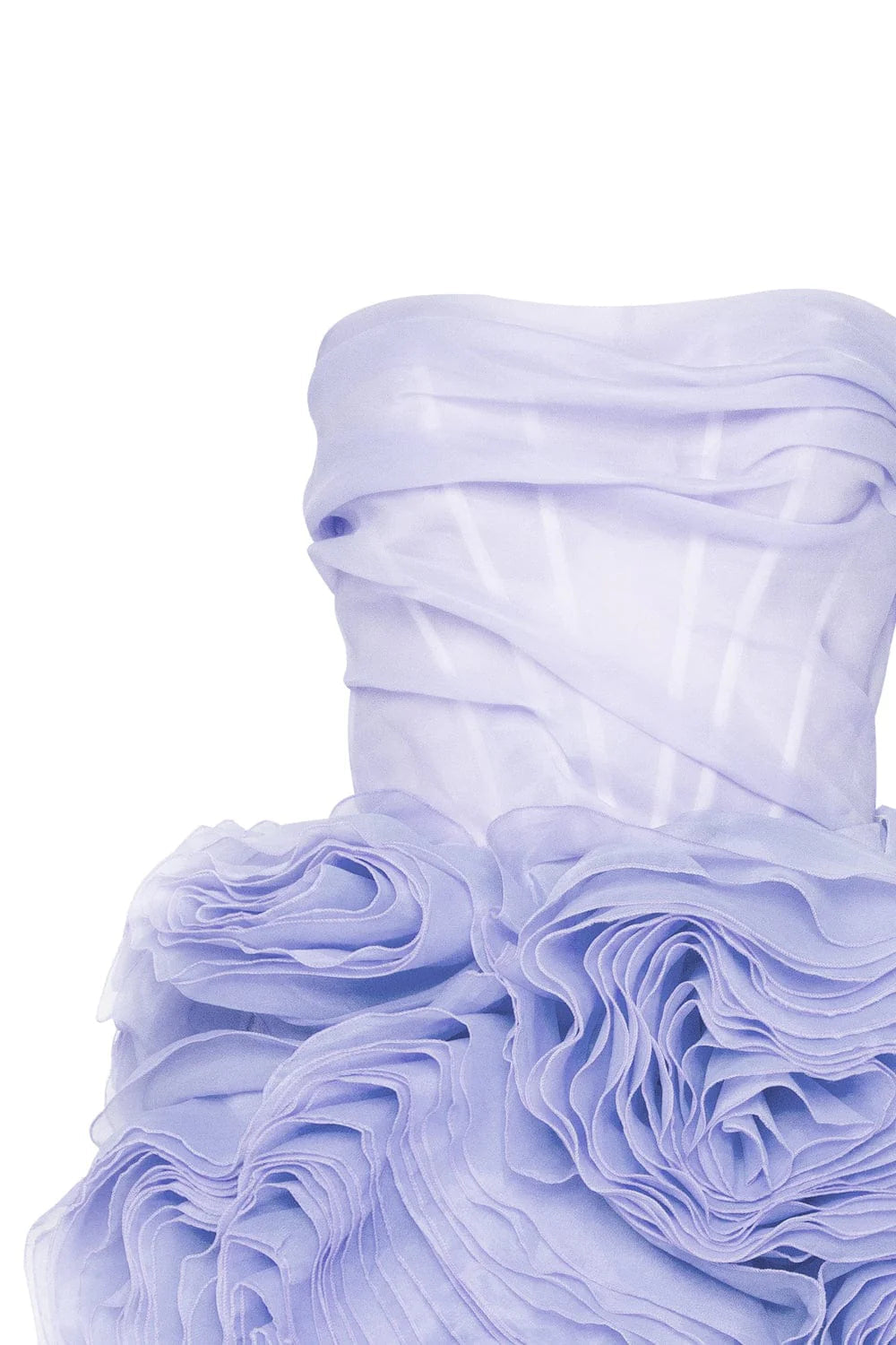 Georgia Appliquéd Organza Lavender Mini Dress Avalabel