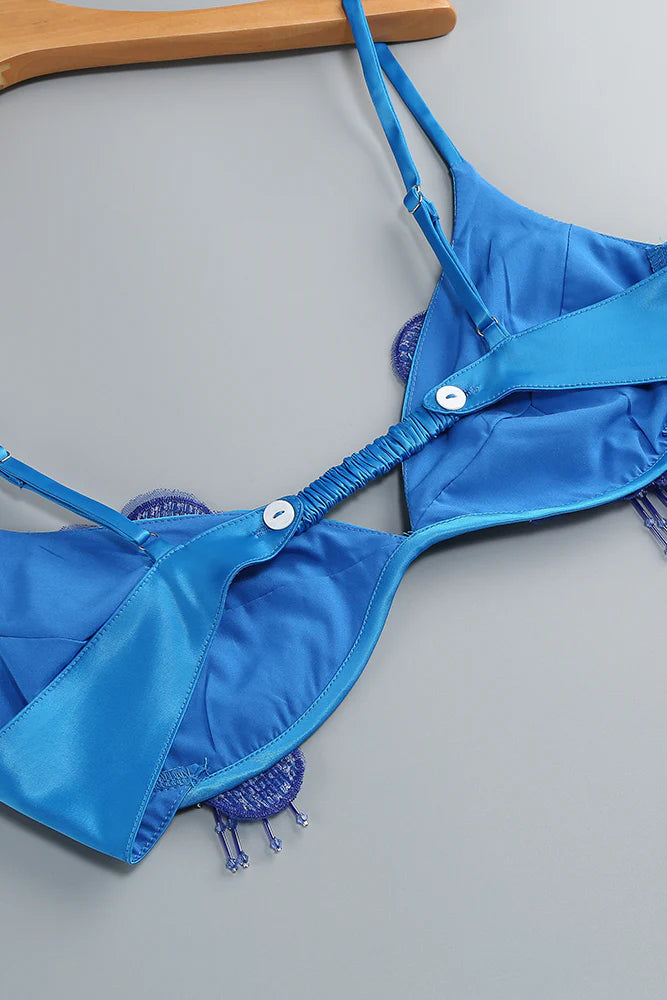 gwendolyn red Beaded Applique Lace-up mini Dress set