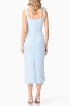 Sabrina 3D Flower Midi Dress in Blue Soraya
