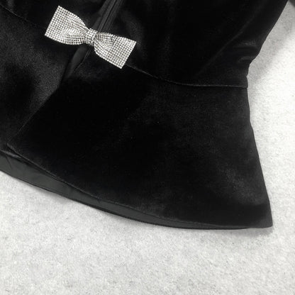 Victoria Cut Out Bow Mini Dress Set in Black