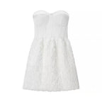 Chanelle Flower Mini Dress In White Avalabel