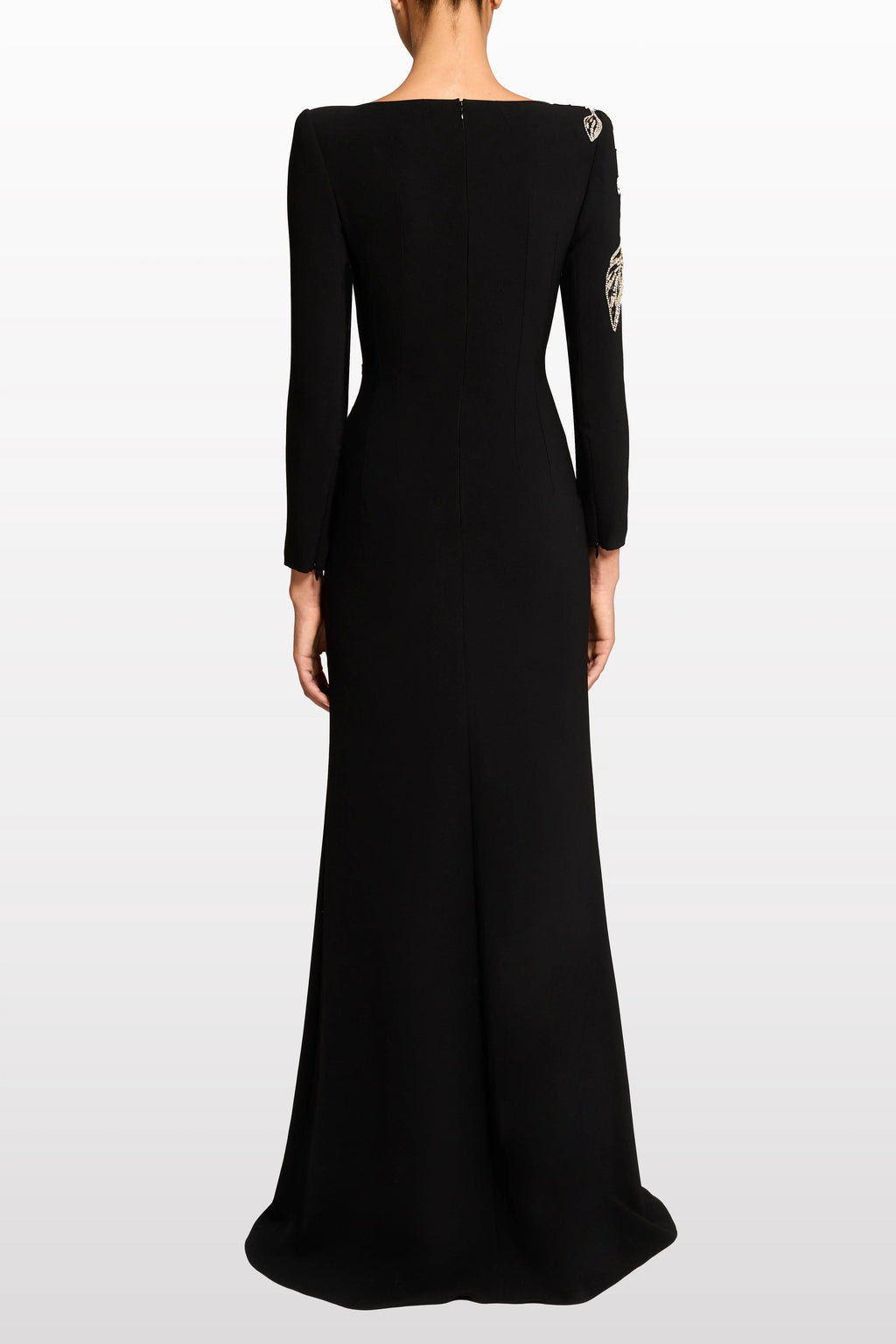 monica rhinestone Orchid Floral-Embellished Maxi Dress in black Avalabel