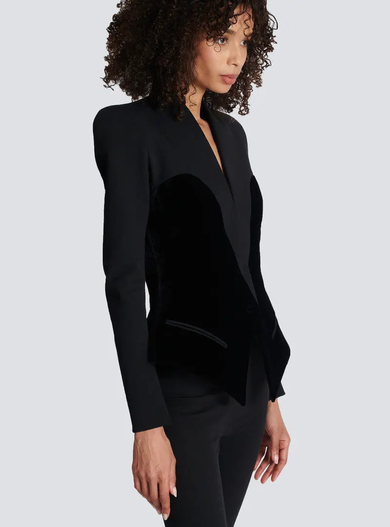 josephine Slim-fitting bustier jacket in black Avalabel