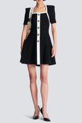 Two-Tone A-Line Knit Dress Avalabel