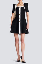 Two-Tone A-Line Knit Dress Avalabel