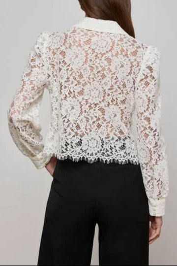 White 'Agence Anita Lace Blouse Top Avalabel