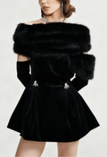 Wivika velvet fur dress Avalabel
