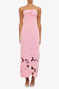 louise Appliqué Bustier Maxi Dress in pink Avalabel