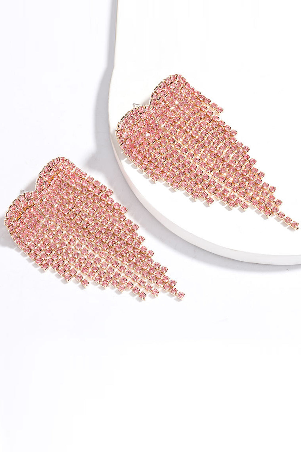 Pink Rhinestone Earrings Avalabel