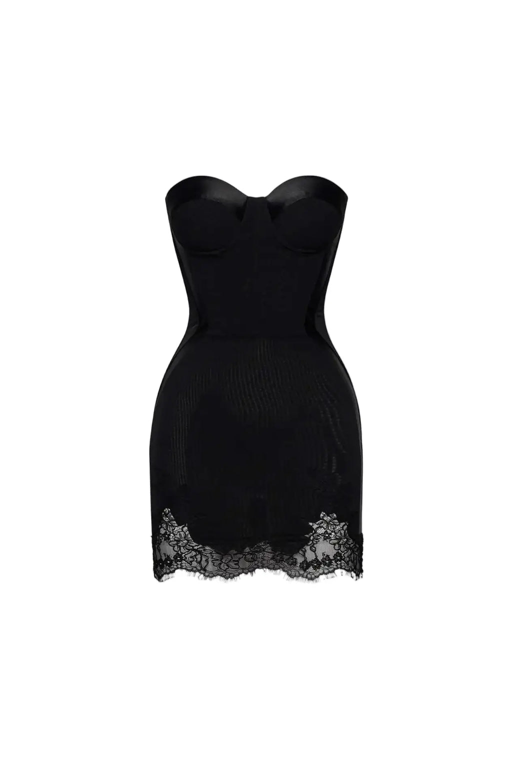 sherry black Cord Lace Bustier Mini dress Avalabel