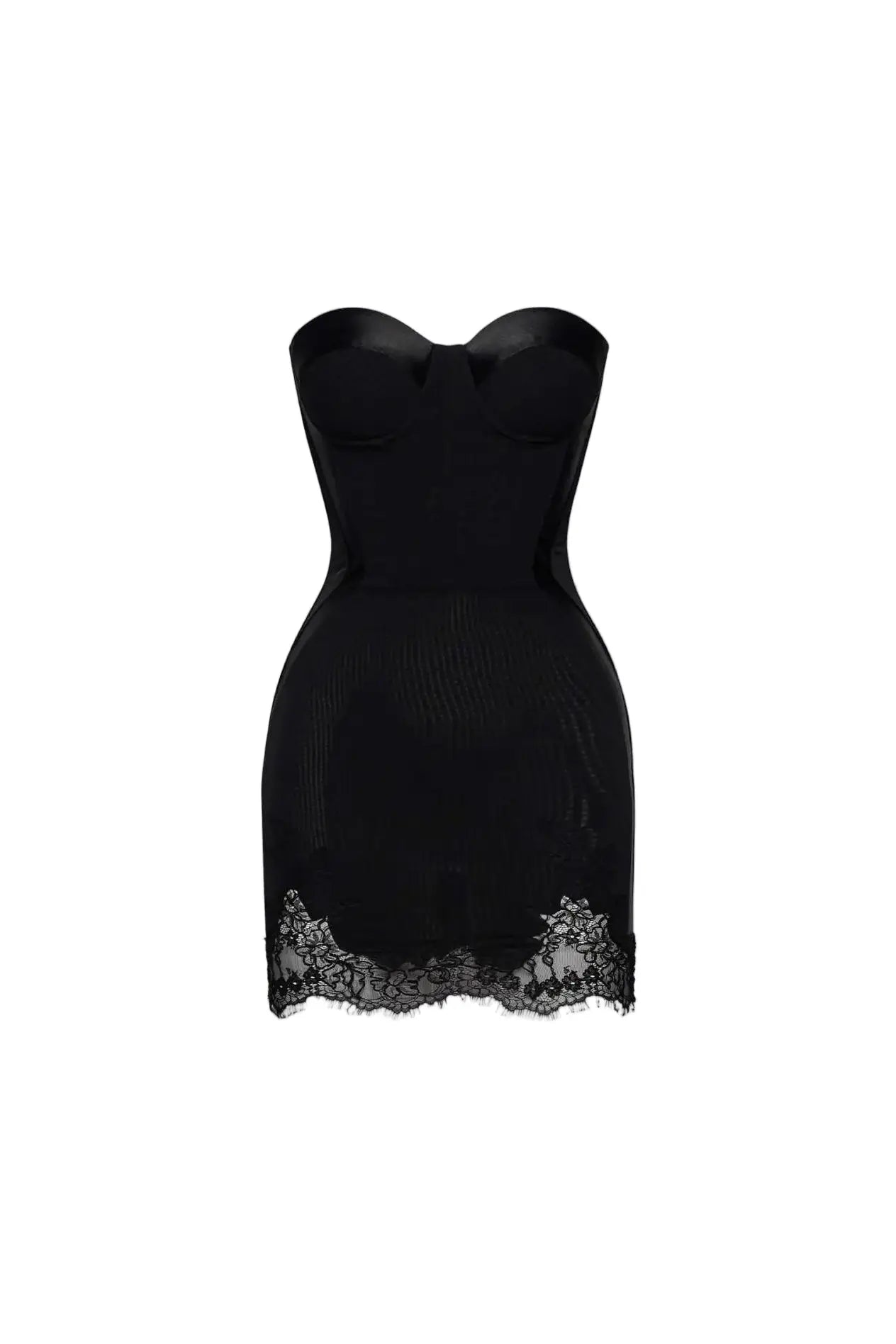 sherry black Cord Lace Bustier Mini dress Avalabel