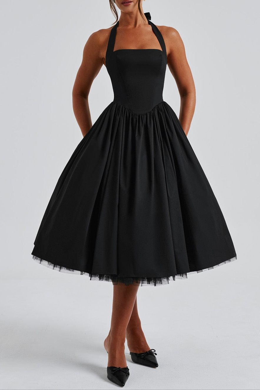 Cressida Midi Dress - Black Avalabel