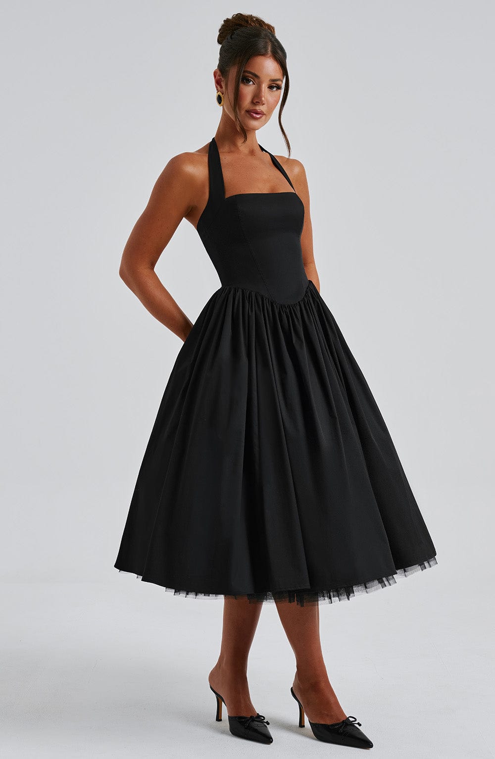Cressida Midi Dress - Black Avalabel