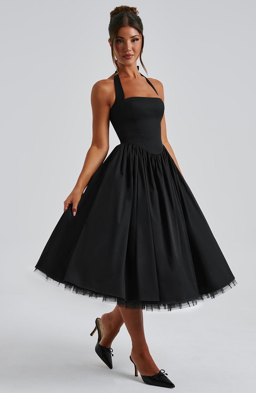 Cressida Midi Dress - Black Avalabel