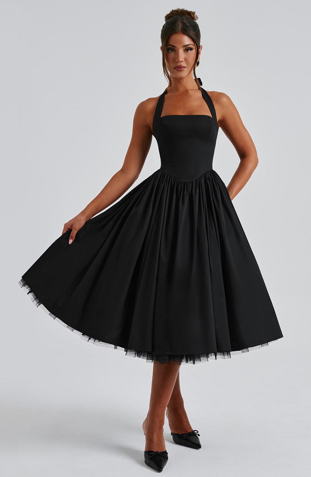 Cressida Midi Dress - Black Avalabel