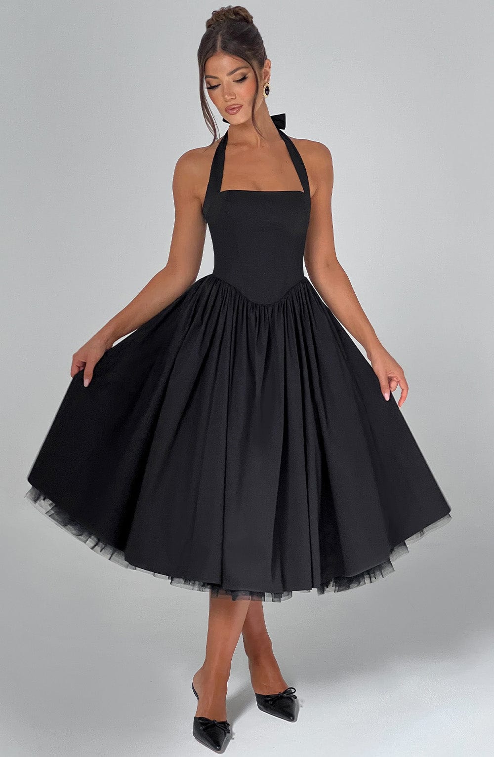 Cressida Midi Dress - Black Avalabel