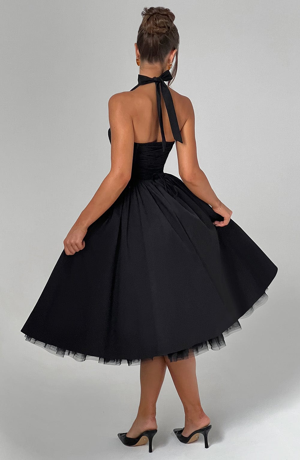 Cressida Midi Dress - Black Avalabel