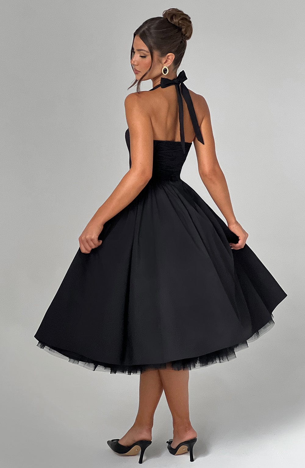 Cressida Midi Dress - Black Avalabel