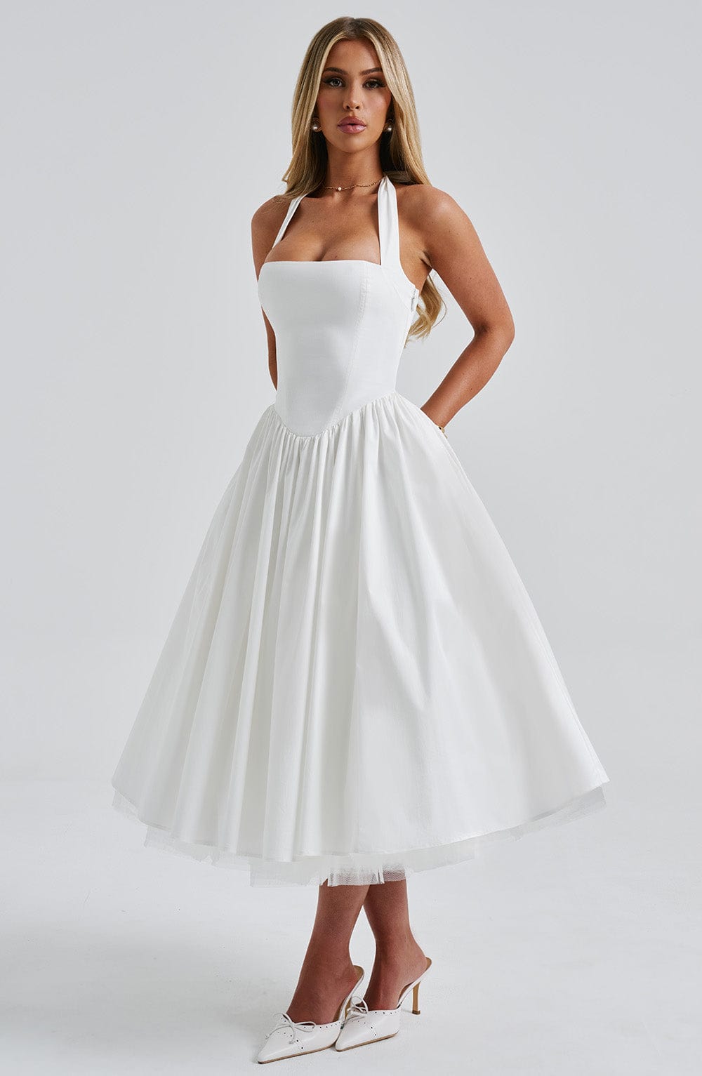Cressida Midi Dress - Ivory Avalabel