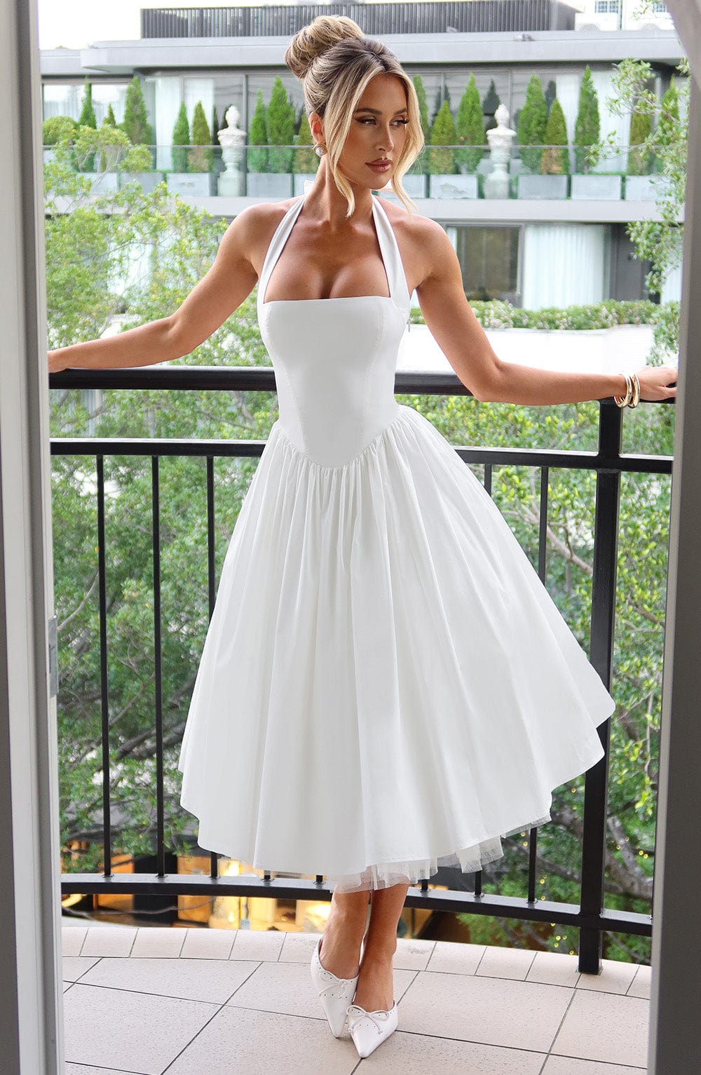 Cressida Midi Dress - Ivory Avalabel